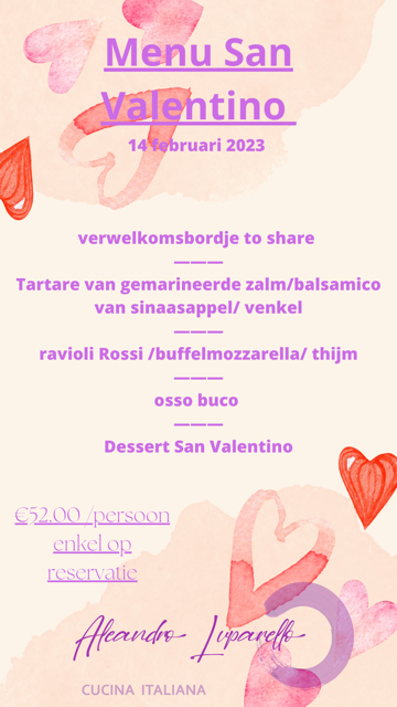 Menu San Valentino